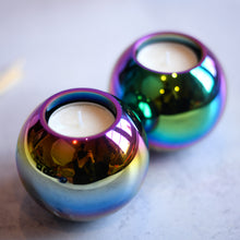 Load image into Gallery viewer, Black Irredecent Ball Tealight
